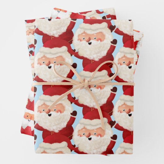 マラソンサンタおもしろいスアクティブはっきりしたスポーツクリスマス ラッピングペーパーシート (インサイチュ)