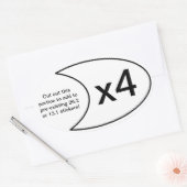 マラソンステッカーx4 楕円形シール (封筒)