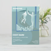 マラソンランナーイベントのお祝い招待状 招待状 (スタンド正面)