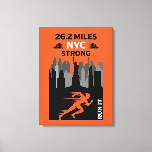 マラソンランナーニューヨーク26.2 キャンバスプリント (正面)