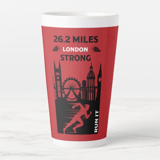 マラソンランナーロンドン26.2 カフェラテマグ (正面)