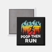 マラソンランナー向けの面白いランニング名言「Op Then Run」 マグネット (正面/裏面)