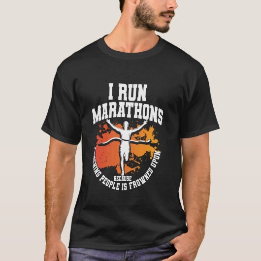 マラソンランニングジョガー＆ランナー、モチベーションジョギング Tシャツ (正面)