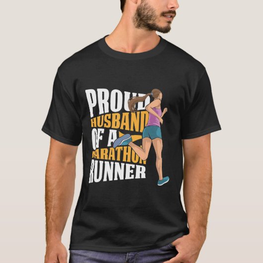 マラソンラ誇りを持ったンナートレーニングシャツの夫 Tシャツ (正面)