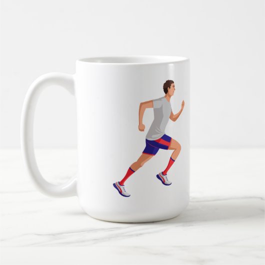 マラソン名の時間と場所の男パーソナライズされた人 コーヒーマグカップ (左)