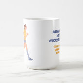 マラソン女性名の時間と場所パーソナライズされた コーヒーマグカップ (中央)