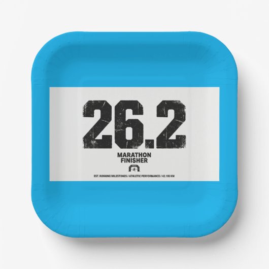 マラソン完走 26.2マイル ランニングギフト ペーパープレート (正面)