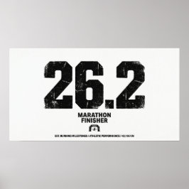 マラソン完走 26.2マイル ランニングギフト ポスター