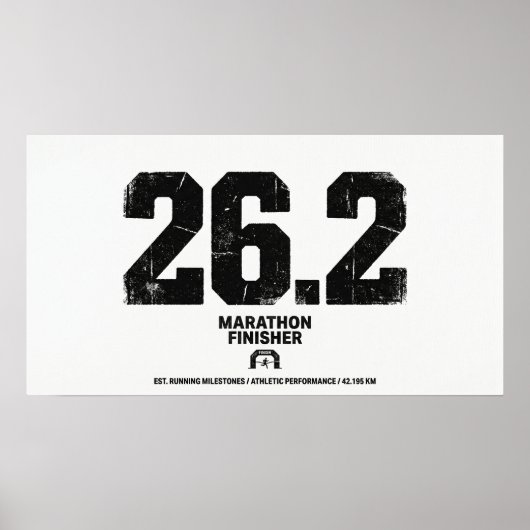 マラソン完走 26.2マイル ランニングギフト ポスター (正面)