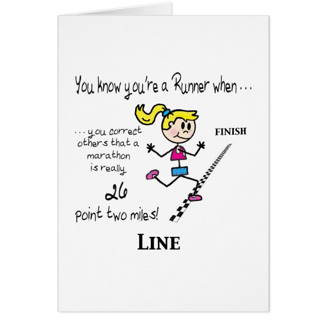 マラソン選手のためのカード (正面)
