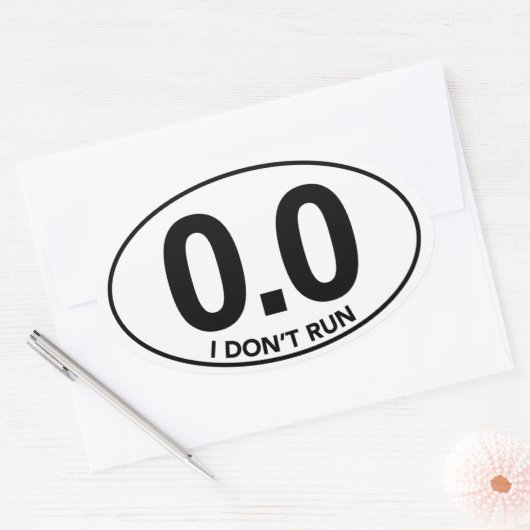 マラソン0.0私はオーバルのステッ走クをしない 楕円形シール (封筒)
