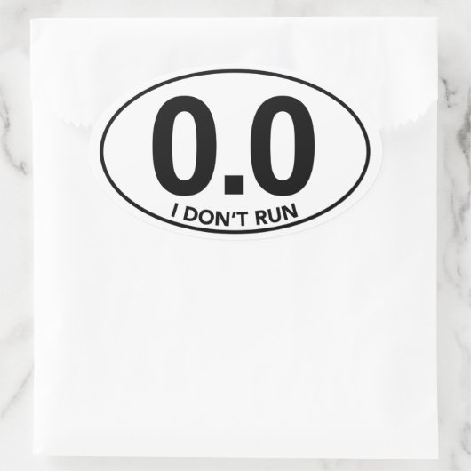 マラソン0.0私はオーバルのステッ走クをしない 楕円形シール (バッグ)