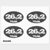 マラソン26.2トレイルオーバルデカールホワイトオンブラック 楕円形シール (シート)