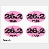マラソン26.2トレイル楕円形デカールブラックonピンク 楕円形シール (シート)