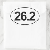 マラソン26.2マイル楕円ステッカー(白) 楕円形シール (バッグ)