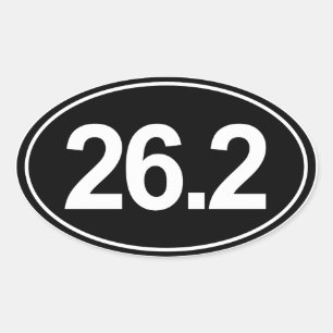 マラソン26.2マイル楕円ステッカー(黒) 楕円形シール