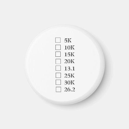 「マラソン・チェックリスト」マグネット マグネット (正面)