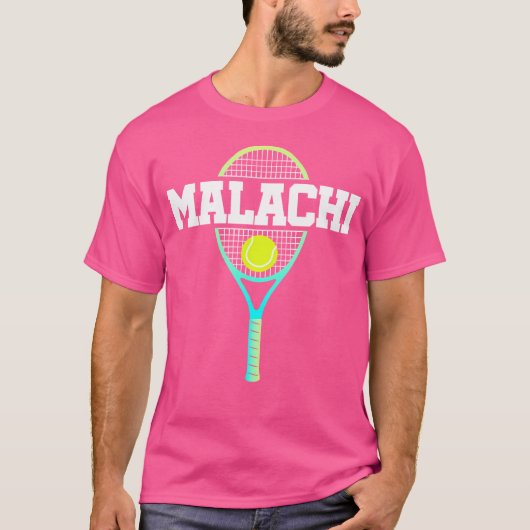 マラチネームテニス選手ボーイズボール&ラケットSp Tシャツ (正面)