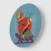 マラド·タバコの女性乗馬のジャイアント·カメ ラージ壁時計 (傾斜)