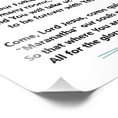 マラナータのキリスト教詩 フォトプリント            (角)