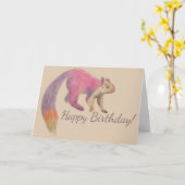 マラバル巨大リスイラストレーションカスタムメッセージ カード (黄色い花)