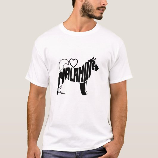 マラミュートのシルエット Tシャツ (正面)