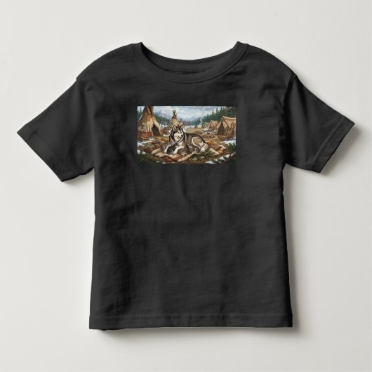 マラミュートの母バージョン1  トドラーTシャツ (正面)