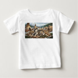 マラミュートの母バージョン1 ベビーTシャツ