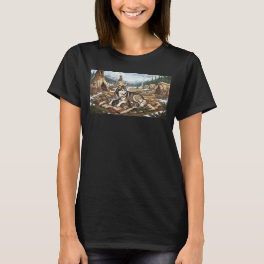 マラミュートの母バージョン1 Tシャツ (正面)