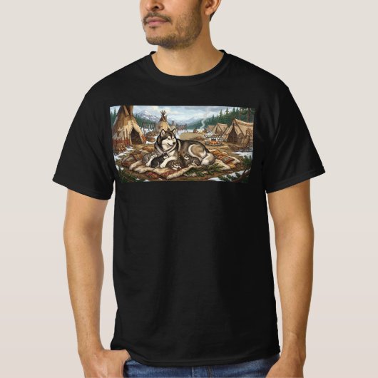 マラミュートの母バージョン1 Tシャツ (正面)