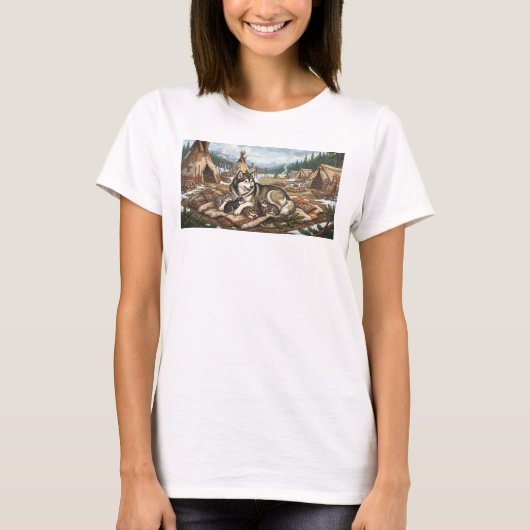 マラミュートの母バージョン1 Tシャツ (正面)