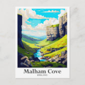 マラムイングランドアートヴィンテージトラベルイラストレーション ポストカード (正面)