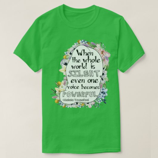 マララユサフザシルエット Tシャツ (デザイン正面)