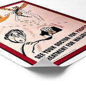 マラリアの適切な治療を受けるために医師に相談する ポスター (角)