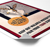 マラリア保の蚊が引き裂いた傷を直す ポスター (角)