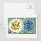 マラリア統一されたヴィンテージに対する世界 ポストカード (正面/裏面)