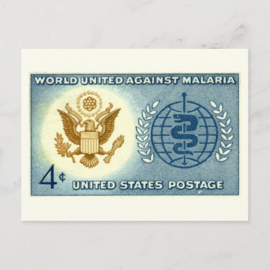 マラリア統一されたヴィンテージに対する世界 ポストカード (正面)