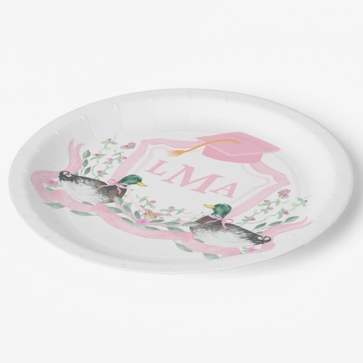 マラルダックモノグラム卒業クレスト ペーパープレート (アングル)