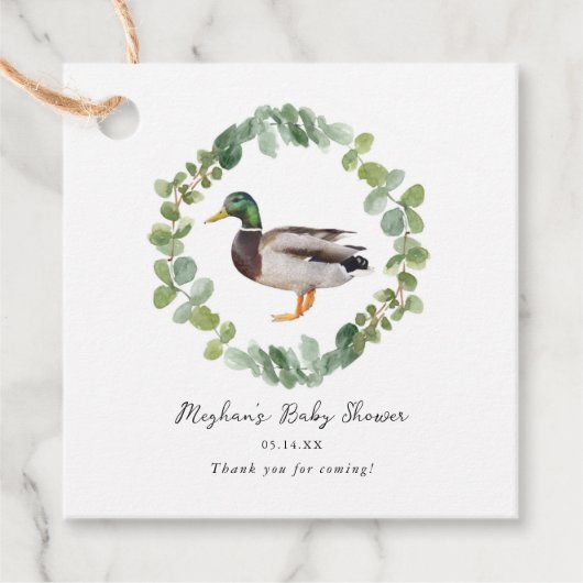 マラルド男女兼用アヒル赤ちゃんシャワー フェイバータグ (正面)