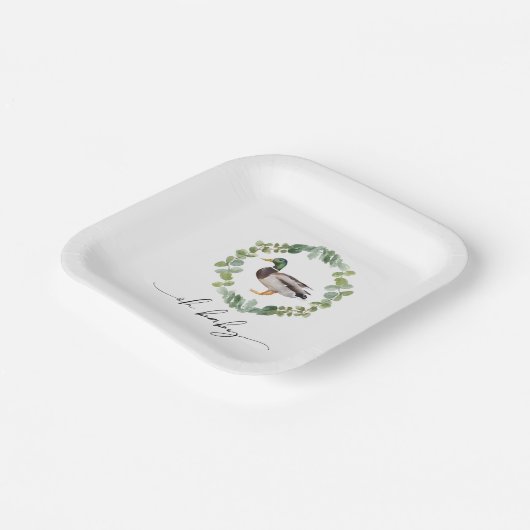 マラルド男女兼用アヒル赤ちゃんシャワー ペーパープレート (傾斜あり)