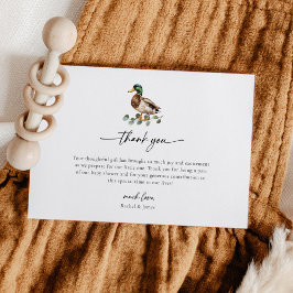 マラルド素朴ダック小さなアヒル赤ちゃんシャワー サンキューカード