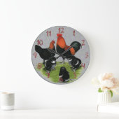 マランズブラック銅鶏ファミリー ラージ壁時計 (ホーム)