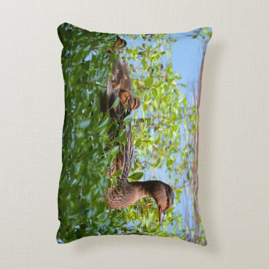 マラードとアヒル – スイミングby Shirley Taylor アクセントクッション (裏面(縦))