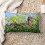 マラードとアヒル – スイミングby Shirley Taylor ランバークッション (ブランケット)