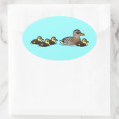 マラードと4羽のアヒル 楕円形シール (バッグ)