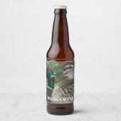 マラードアヒルのペアの写真パーソナライズされた ビールラベル (正面)
