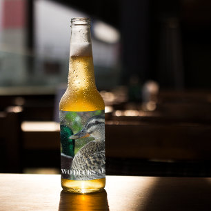 マラードアヒルのペアの写真パーソナライズされた ビールラベル