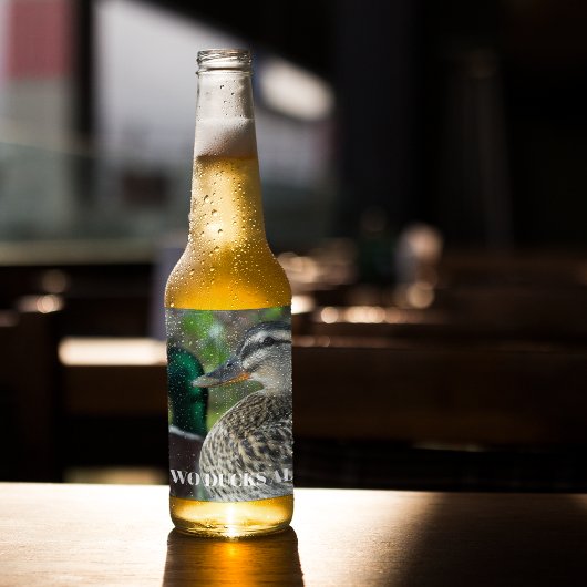 マラードアヒルのペアの写真パーソナライズされた ビールラベル