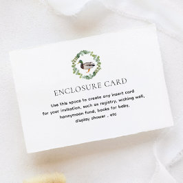 マラードアヒルテーマベビーシャワーカスタム エンクロージャーカード