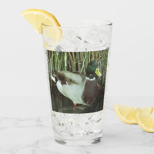 マラードアヒル写真アウトドアスマン湖バード タンブラーグラス (アイス正面)